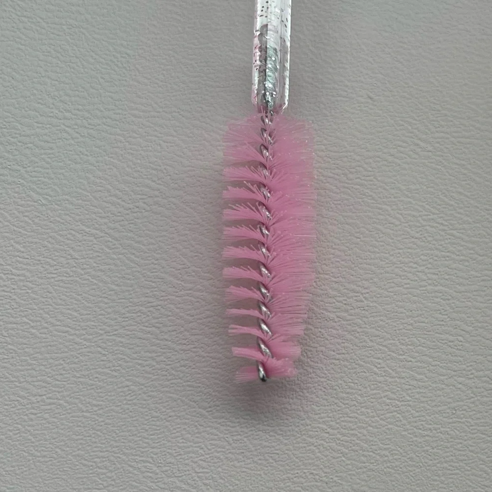 Eyelash Extension Aftercare Kit pink glitter gold keychain Lash Shampoo Brush